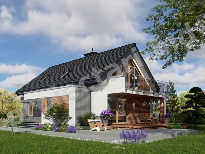 Proiect de casa cu mansarda si 4 dormitoare 120m2