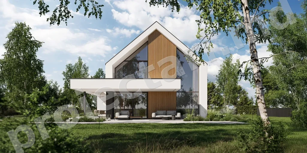 Proiect de casa cu mansarda 150m2
